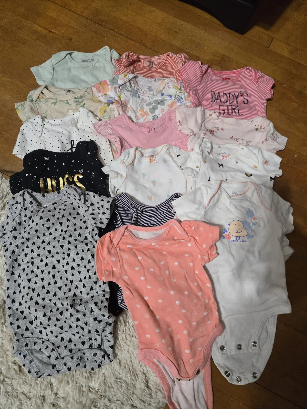 0-3M 15 Total Baby Girl Onsie Bundle